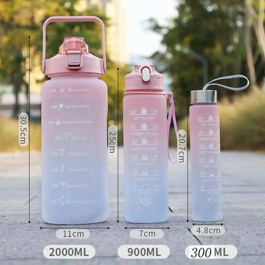 3-Piece Gradient Water Bottles Set — Gym & Daily Use