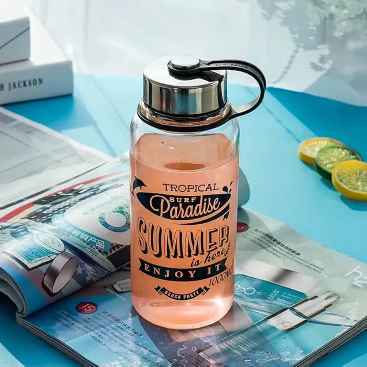 Portable Glass Water Bottle Durable Construction Smooth Finish Comfortable Grip Easy Carry Premium Quality