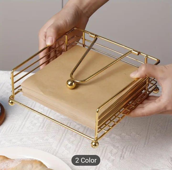 Golden Iron Napkin Holder — Kitchen & Dining Decor