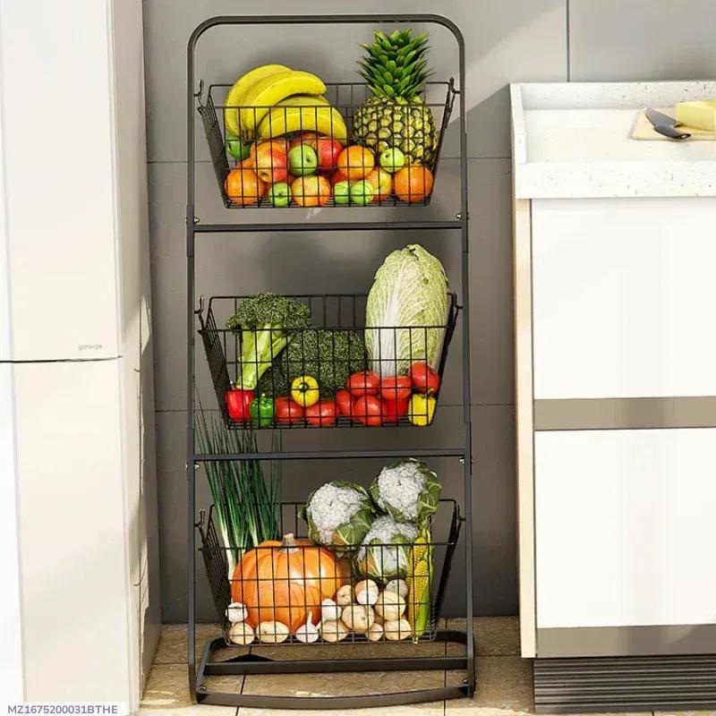 Black 3-Tier Fruits & Vegetable Storage Basket Stand