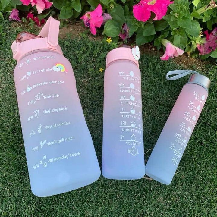 3-Piece Gradient Water Bottles Set — Gym & Daily Use