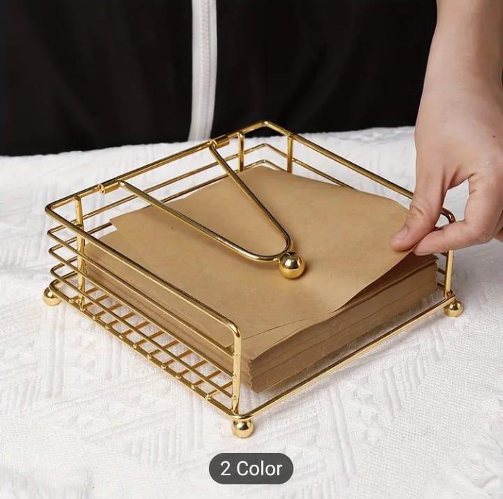 Golden Iron Napkin Holder — Kitchen & Dining Decor