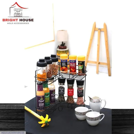 Black Stainless Steel Spice Rack Organizer