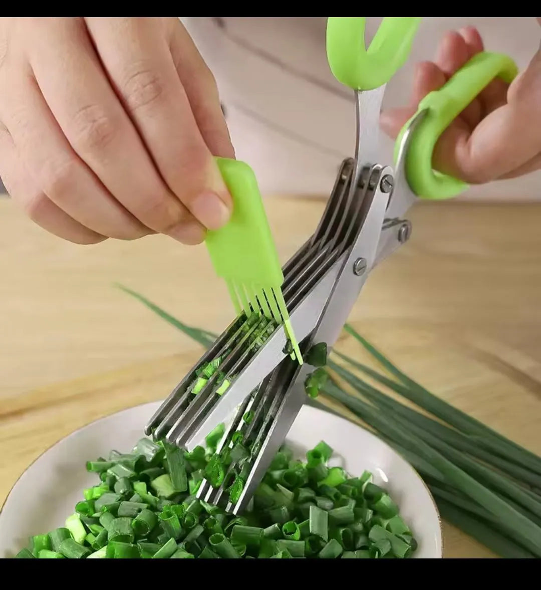 5-Layer Stainless Steel Scallion Scissors